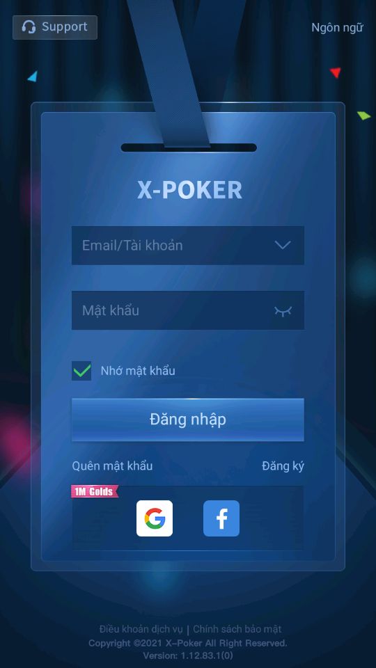 Nút Đăng ký ở màn hình đăng nhập