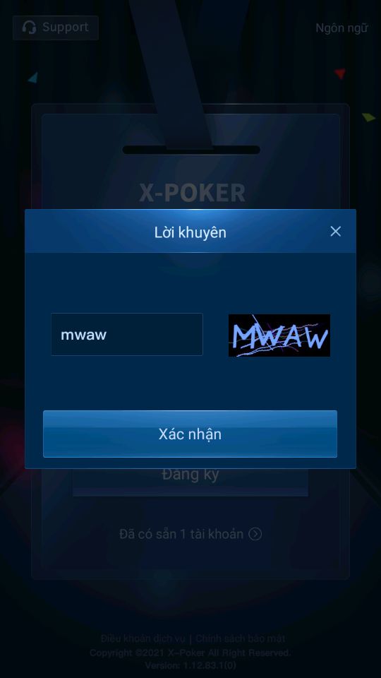 Nhập mã xác minh